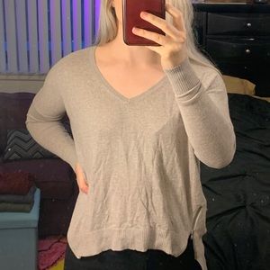 EXPRESS (2/2) Loose Fit Zipper Accented LS Shirt